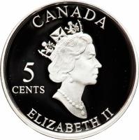 Canada coin 5 Cents - Elizabeth II - Vimy (2002) obverse obverse of 5 Cents - Elizabeth II - Vimy (2002) coin with KM# 453 from Canada. Inscription: CANADA 5 CENTS ELIZABETH II