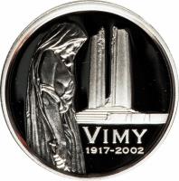 Canada coin 5 Cents - Elizabeth II - Vimy (2002) reverse reverse of 5 Cents - Elizabeth II - Vimy (2002) coin with KM# 453 from Canada. Inscription: VIMY 1917-2002