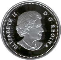 obverse of 50 Cents - Elizabeth II - 4'th Portrait (2004) coin with KM# 494a from Canada. Inscription: ELIZABETH II D G REGINA