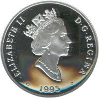 obverse of 20 Dollars - Elizabeth II - The Fairchild 71C (1993) coin with KM# 236 from Canada. Inscription: ELIZABETH II D · G · REGINA · 1993 ·