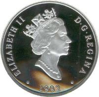 Canada coin 20 Dollars - Elizabeth II - Curtiss JN-4 Canuck (1992) obverse obverse of 20 Dollars - Elizabeth II - Curtiss JN-4 Canuck (1992) coin with KM# 224 from Canada. Inscription: ELIZABETH II D · G · REGINA · 1992 ·