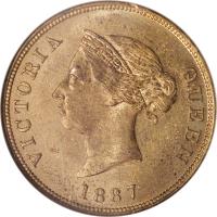 obverse of 1/2 Piastre - Victoria (1879 - 1900) coin with KM# 2 from Cyprus. Inscription: VICTORIA QUEEN 1887