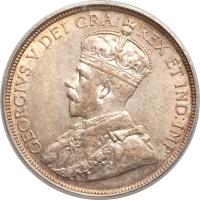 obverse of 18 Piastres - George V (1913 - 1921) coin with KM# 14 from Cyprus. Inscription: GEORGE V DEI GRA: REX ET IND:IMP: