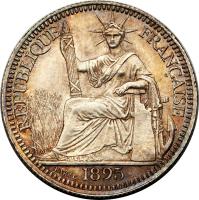 French Indochina coin 10 Centimes (1885 - 1897) obverse obverse of 10 Centimes (1885 - 1897) coin with KM# 2 from French Indochina. Inscription: INDOCHINE FRANÇAISE 1895