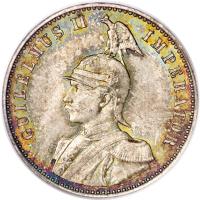 German East Africa coin 1/2 Rupie - Wilhelm II (1891 - 1901) obverse obverse of 1/2 Rupie - Wilhelm II (1891 - 1901) coin with KM# 4 from German East Africa. Inscription: WILHELM II IMPERATOR