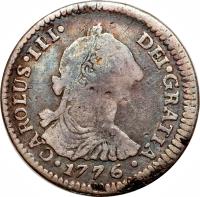 Guatemala coin 1 Real - Carlos III (1772 - 1785) obverse obverse of 1 Real - Carlos III (1772 - 1785) coin with KM# 33 from Guatemala. Inscription: CAROLUS III DEI GRATIA 1785