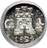 reverse of 1/4 Real - Fernando VII (1808 - 1822) coin with KM# 72 from Guatemala.