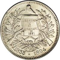 Guatemala coin 1 Real (1894 - 1898) obverse obverse of 1 Real (1894 - 1898) coin with KM# 166 from Guatemala.
