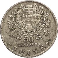 Guinea-Bissau coin 50 Centavos (1933) reverse reverse of 50 Centavos (1933) coin with KM# 4 from Guinea-Bissau.