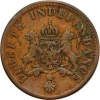 Haiti coin 2 Centimes - Faustin I - Imperial Coinage (1850) obverse obverse of 2 Centimes - Faustin I - Imperial Coinage (1850) coin with KM# 36 from Haiti. Inscription: LIBERTE INDEPENDANCE