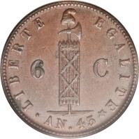 Haiti coin 6 Centimes (1846) obverse obverse of 6 Centimes (1846) coin with KM# 28 from Haiti.