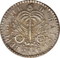 Haiti coin 25 Centimes (1827 - 1834) reverse reverse of 25 Centimes (1827 - 1834) coin with KM# 18 from Haiti.