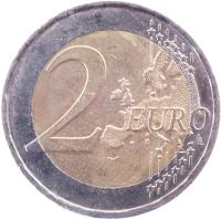 reverse of 2 Euro - French Presidency of the EU (2008) coin with KM# 1459 from France. Inscription: 2 EURO LL
