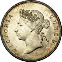 Hong Kong coin 50 Cents - Victoria (1890 - 1894) obverse obverse of 50 Cents - Victoria (1890 - 1894) coin with KM# 9 from Hong Kong. Inscription: VICTORIA QUEEN