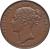 obverse of 1 Penny - Victoria (1839 - 1859) coin with KM# 14 from Isle of Man. Inscription: VICTORIA DEI GRATIA 1839