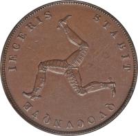Isle of Man coin 1 Penny - Victoria (1839 - 1859) reverse reverse of 1 Penny - Victoria (1839 - 1859) coin with KM# 14 from Isle of Man. Inscription: QVOCVNQVE IECERIS STABIT