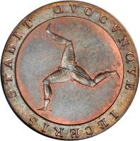 Isle of Man coin 1/2 Penny - George III (1798 - 1813) reverse reverse of 1/2 Penny - George III (1798 - 1813) coin with KM# 10 from Isle of Man. Inscription: QVOCVNQVE IECERIS STABIT