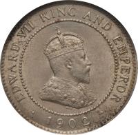 Jamaica coin 1/2 Penny - Edward VII (1902 - 1903) obverse obverse of 1/2 Penny - Edward VII (1902 - 1903) coin with KM# 19 from Jamaica. Inscription: EDWARD VII KING AND EMPEROR · 1902 ·