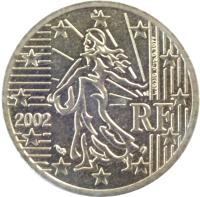 France coin 50 Euro Cent - 1'st Map (1999 - 2006) obverse obverse of 50 Euro Cent - 1'st Map (1999 - 2006) coin with KM# 1287 from France. Inscription: RF 1999 L. JORIO d'ap. O. ROTY