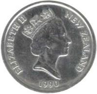 New Zealand coin 5 Cents - Elizabeth II - Treaty of Waitangi (1990) obverse obverse of 5 Cents - Elizabeth II - Treaty of Waitangi (1990) coin with KM# 72 from New Zealand. Inscription: ELIZABETH II NEW ZEALAND 1990
