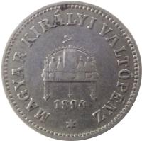 obverse of 10 Fillér - Franz Joseph I (1892 - 1914) coin with KM# 482 from Hungary. Inscription: MAGYAR KIRÁLYI VÁLTÓPÉNZ 1965