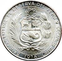 obverse of 400 Soles de Oro - Battle of Ayacucho (1976) coin with KM# 270 from Peru.