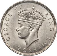 Seychelles coin 1 Rupee - George VI (1939) obverse obverse of 1 Rupee - George VI (1939) coin with KM# 4 from Seychelles. Inscription: GEORGE VI KING EMPEROR