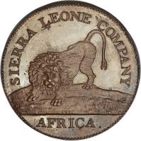 obverse of 1 Cent - Sierra Leone Company (1791 - 1796) coin with KM# 1 from Sierra Leone. Inscription: SIERRA LEONE COMPANY AFRICA