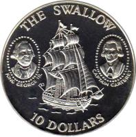 Solomon Islands coin 10 Dollars - Elizabeth II - Sailing Ship reverse of 10 Dollars - Elizabeth II - Sailing Ship