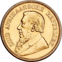 South Africa coin 1 Pond (1892 - 1900) obverse obverse of 1 Pond (1892 - 1900) coin with KM# 10 from South Africa. Inscription: ZUID AFRIKAANSCHE REPUBLIEK