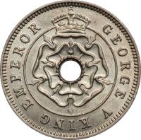 obverse of 1/2 Penny - George V (1934 - 1936) coin with KM# 6 from Southern Rhodesia. Inscription: GEORGE V KING EMPEROR