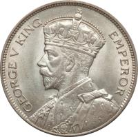obverse of 1/2 Crown - George V (1932 - 1936) coin with KM# 5 from Southern Rhodesia. Inscription: GEORGE V KING EMPEROR
