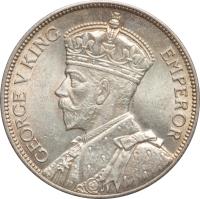 obverse of 2 Shillings - George V (1932 - 1936) coin with KM# 4 from Southern Rhodesia. Inscription: GEORGE V KING EMPEROR