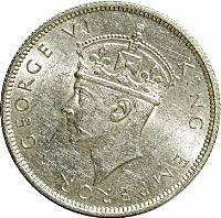 Southern Rhodesia coin 2 Shillings - George VI (1939 - 1942) obverse obverse of 2 Shillings - George VI (1939 - 1942) coin with KM# 19 from Southern Rhodesia. Inscription: GEORGE VI KING EMPEROR