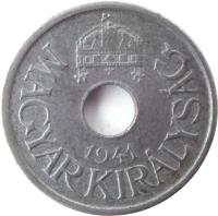 obverse of 20 Fillér - Miklós Horthy (1941 - 1944) coin with KM# 520 from Hungary. Inscription: 1941 MAGYAR KIRÁLYSÁG