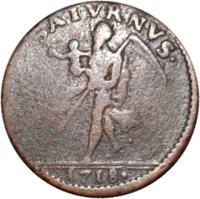 Sweden coin 1 Daler Silvermynt - Carl XII - Saturn (1718) obverse obverse of 1 Daler Silvermynt - Carl XII - Saturn (1718) coin with KM# 358 from Sweden. Inscription: SATVRNVS 1718