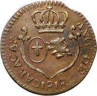 obverse of 1/4 Real - Carlos IV / Fernando VII (1802 - 1821) coin with C# 2 from Venezuela. Inscription: CARACAS ANO DE 1817