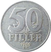 Hungary coin 50 Fillér (1967 - 1989) reverse reverse of 50 Fillér (1967 - 1989) coin with KM# 574 from Hungary. Inscription: 50 FILLÉR 1978 BP.
