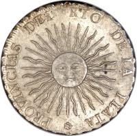 Argentina coin 8 Reales (1815) reverse reverse of 8 Reales (1815) coin with KM# 14 from Argentina.