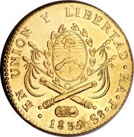 Argentina coin 8 Escudos (1826 - 1835) obverse obverse of 8 Escudos (1826 - 1835) coin with KM# 21 from Argentina. Inscription: 1835