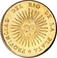Argentina coin 8 Escudos (1826 - 1835) reverse reverse of 8 Escudos (1826 - 1835) coin with KM# 21 from Argentina.