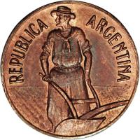 obverse of 1 Centavo (1935) coin with KM# Pn43 from Argentina. Inscription: REPUBLICA ARGENTINA