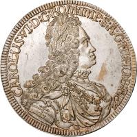 obverse of 1 Speciestaler - Karl VI - Hall mint (1719 - 1734) coin with KM# 1594 from Austria.