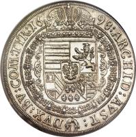 reverse of 1 Speciestaler - Leopold I - Hall mint (1679 - 1704) coin with KM# 1303 from Austria.