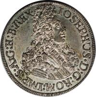 obverse of 6 Kreuzer - Josef I - Hall mint (1707 - 1711) coin with KM# 1491 from Austria.