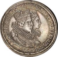 obverse of 2 Speciestaler - Leopold I - Hall mint (1626) coin with KM# 639 from Austria. Inscription: +LEOPOLD:AR:D:AV:ET:CLAVDIA:ARCHIDVCISA:AVSTRI:MEDIC