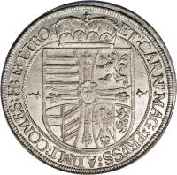 reverse of 1 Speciestaler - Maximilian - Hall mint (1614 - 1615) coin with KM# 188 from Austria.
