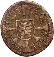 reverse of 1 Kreuzer - Ferdinand II - Graz mint (1624 - 1631) coin with KM# 481 from Austria.