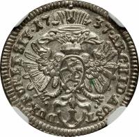 Austria coin 1 Kreuzer - Karl VI - Graz mint (1730 - 1740) reverse reverse of 1 Kreuzer - Karl VI - Graz mint (1730 - 1740) coin with KM# 1638 from Austria.