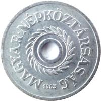 Hungary coin 2 Fillér (1950 - 1989) obverse obverse of 2 Fillér (1950 - 1989) coin with KM# 546 from Hungary. Inscription: MAGYAR NÉPKÖZTÁRSASÁG 1971